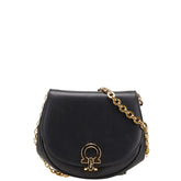 サルヴァトーレフェラガモ ガンチーニ 斜め掛け チェーン ショルダーバッグ AQ214204 ブラック レザー レディース Salvatore Ferragamo 【中古】